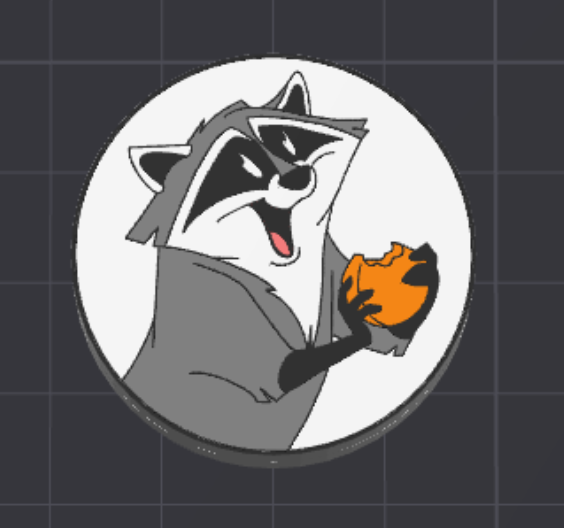 Raccoon with cookie